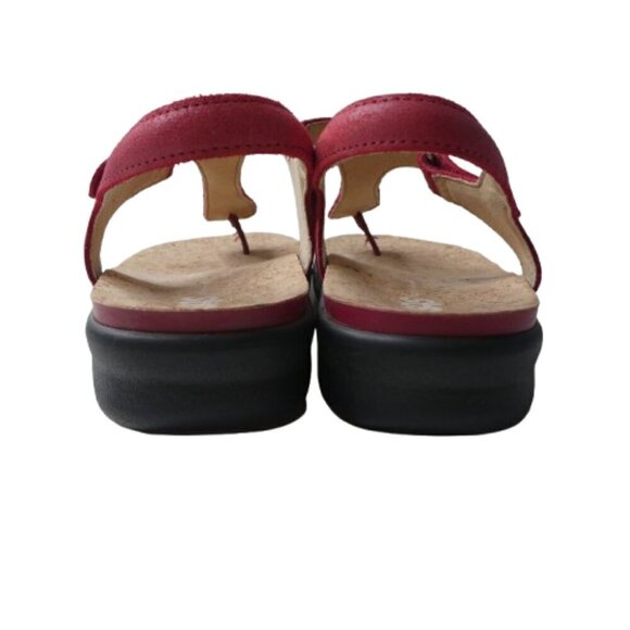 SAS Red Leather Open Toe Thong Sandals Womens 9.5 - Picture 8 of 12